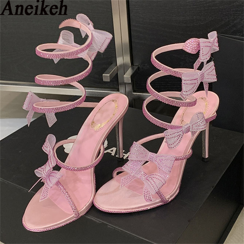 Wedding Fx - Aneikeh Elegante Roze Trouwschoenen KRISTAL Boog