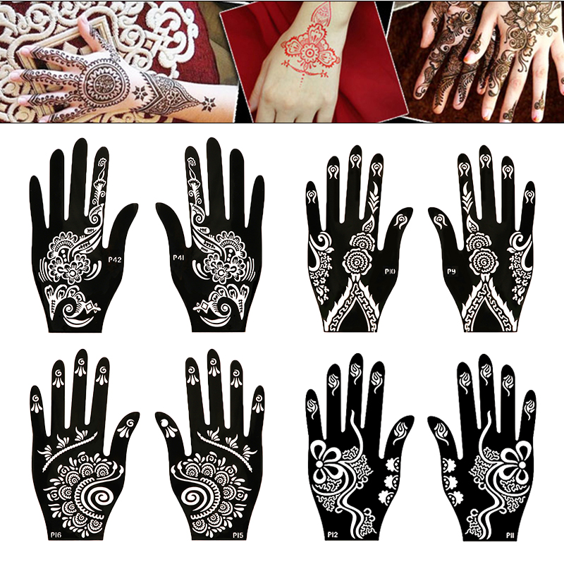 Indian Wedding Supply - 2 Stuks Henna Tattoo Stencils Sjablonen