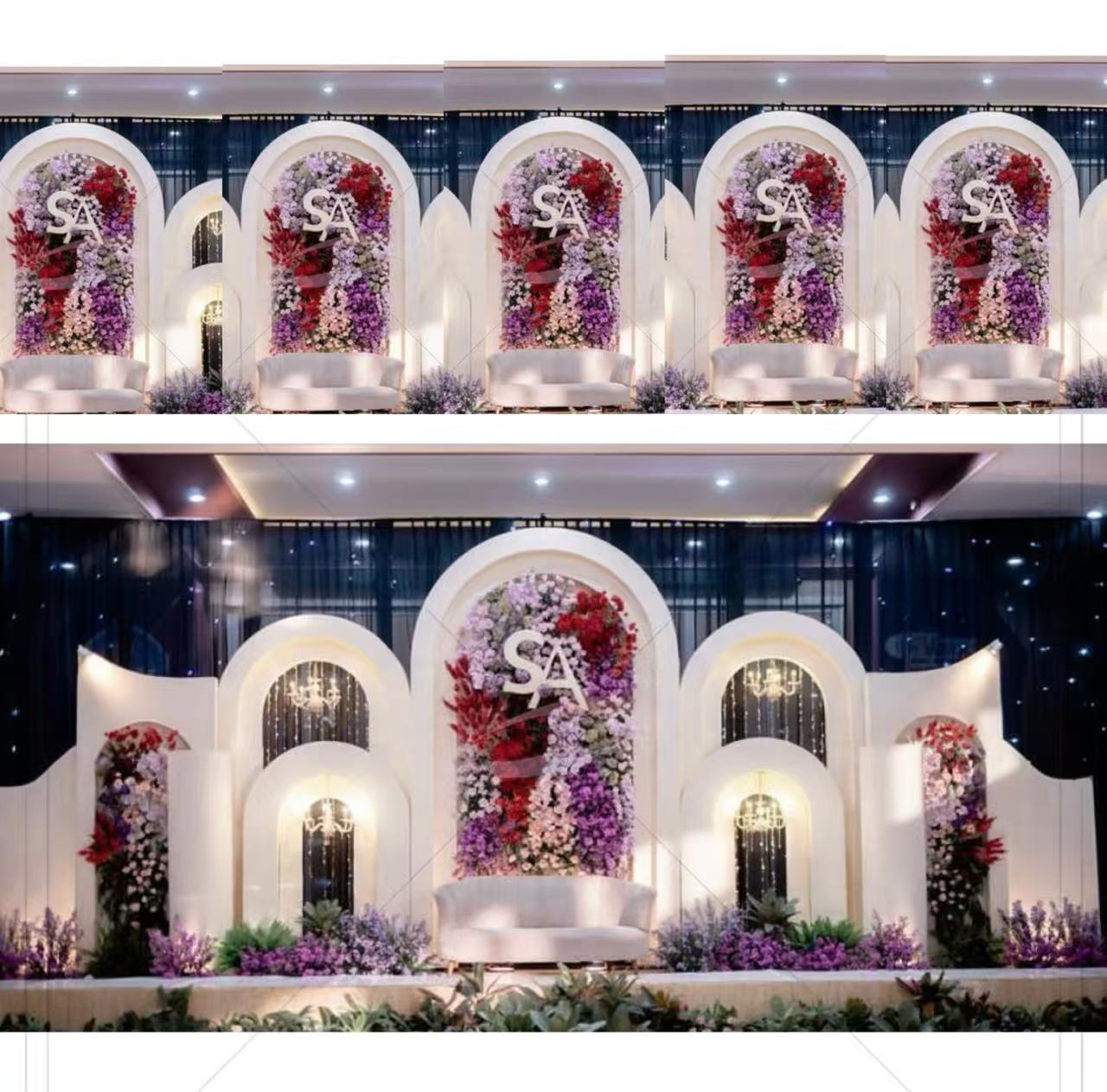Wedding Party Supply Rentals - Bruiloftdecoratie PVC boog achtergrondstandaard op maat