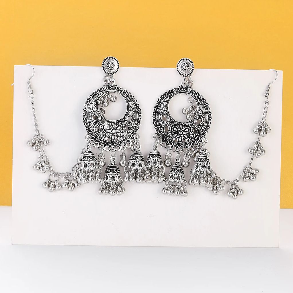 Indian Wedding Supply - Etnische bloemkwast Indiase Jhumka oorbellen voor